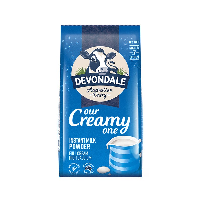 德运(Devondale)全脂高钙成人奶粉 1kg/袋 进口全脂成人奶粉